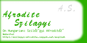 afrodite szilagyi business card